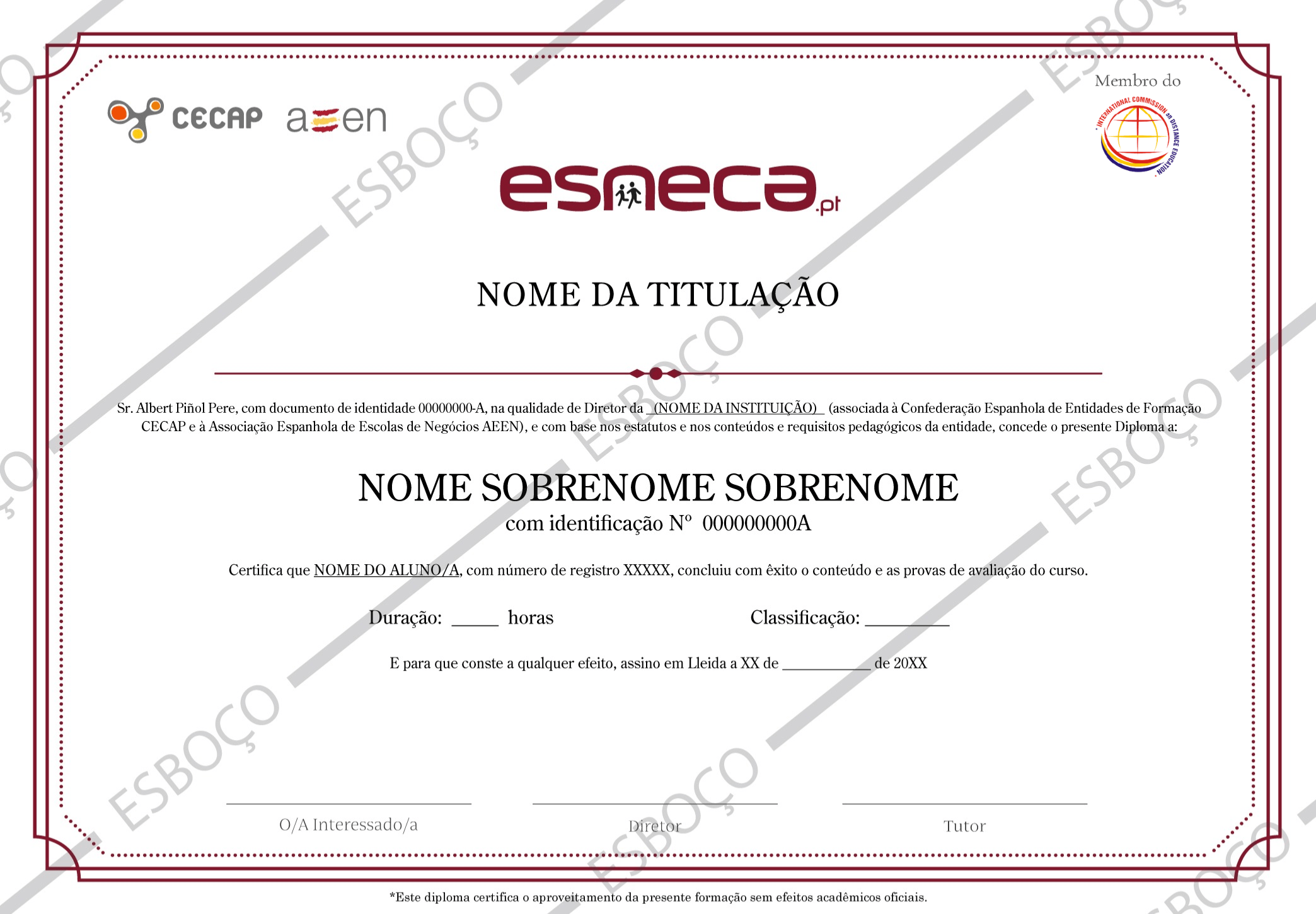 Boceto Esneca PT Diploma Esneca Business School